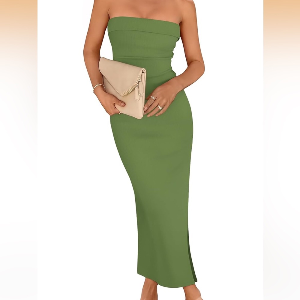 Green strapless Maxi dress💚